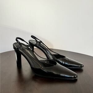 Emporio Armani Vintage Patent Leather Slingback Pumps - Size 38